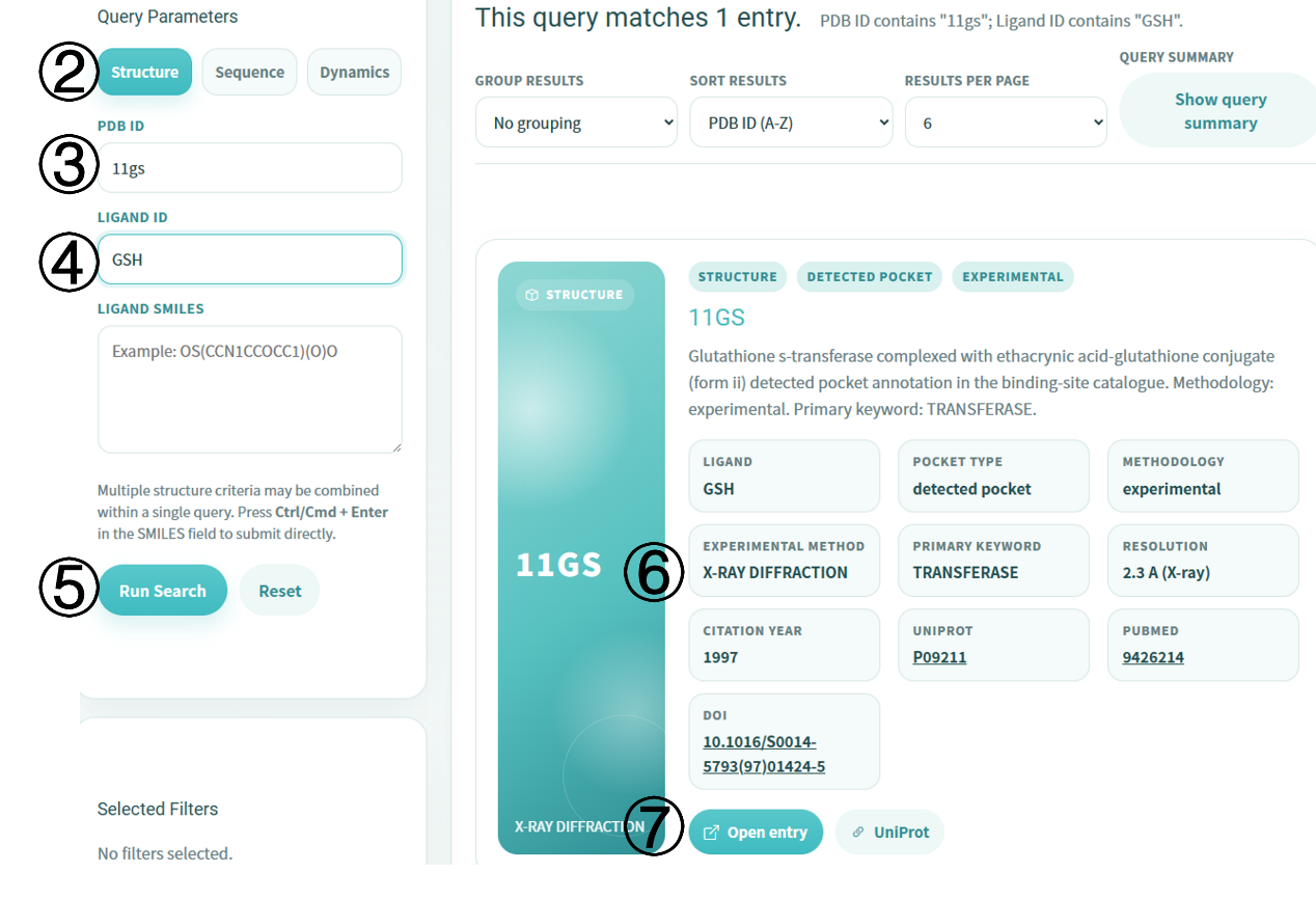 Structure query parameters